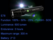 EXPLORER E78 CREE XM-L T6 LED 5-Mode 600LM Flashlight